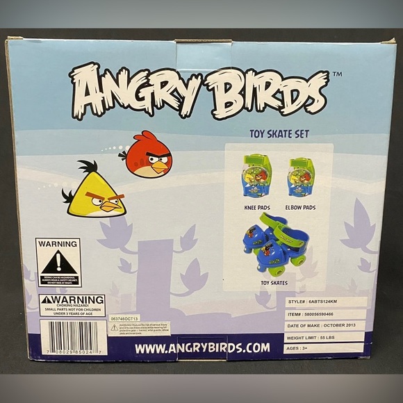 Angry Birds Toy Skate Set Shoe Size 6-12 Brand NEW in Box - Picture 4 of 5